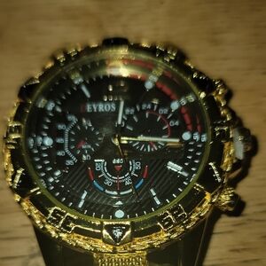 Gold and Black Men's Watch